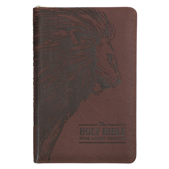 KJV Espresso Brown Deluxe Gift Bible Indexed w/Zipper - Morning Star Christian Bookstores