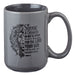 15oz Gray Mug Be Strong Lion Joshua 1:9 - Morning Star Christian Bookstores