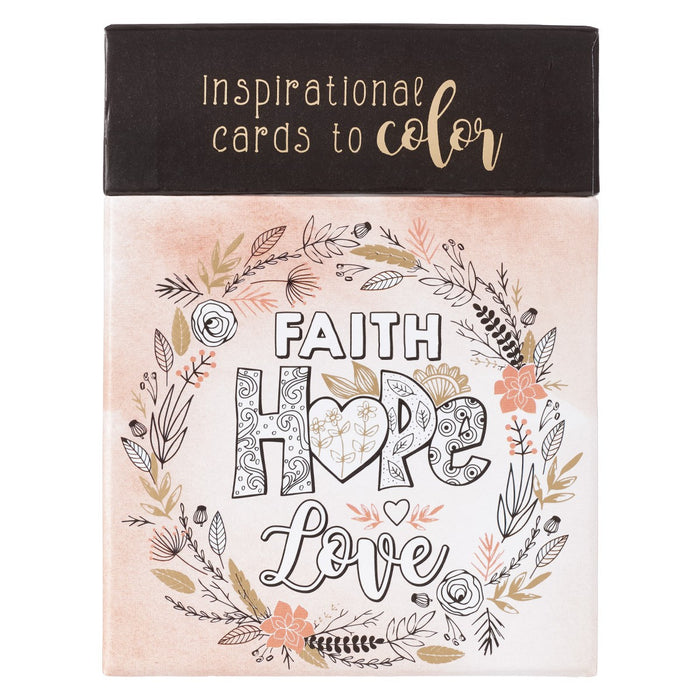 Coloring Cards: Faith Hope Love