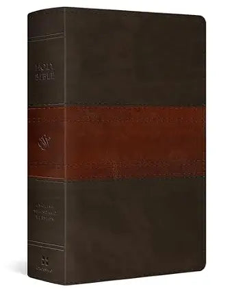 ESV Large Print Personal Size Bible, Red Letter, Indexed, TruTone, Forest/Tan, Trail Design