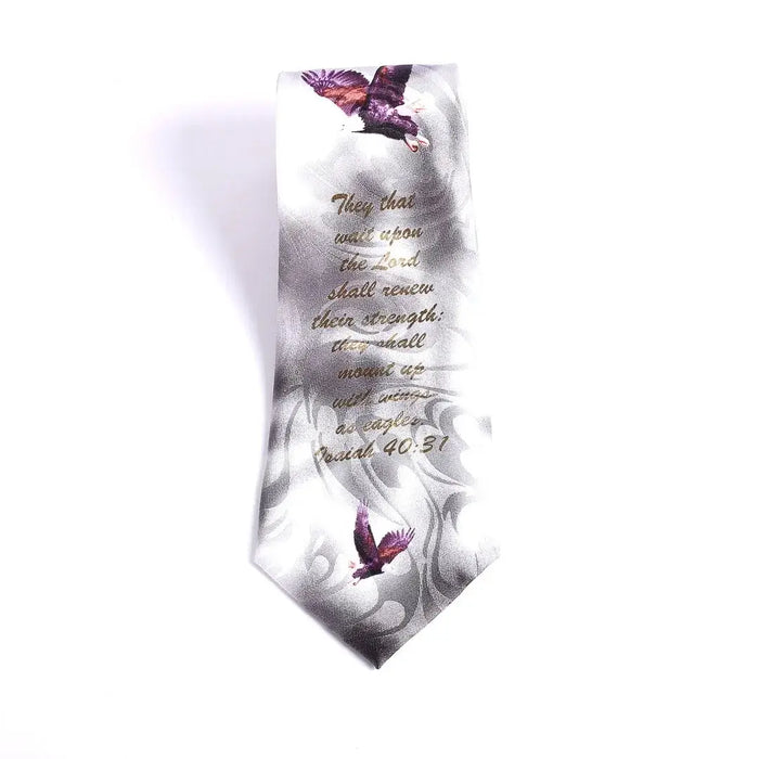 Tie Polyester - Isaiah 40:31 Eagles - Grey