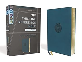 NIV, Thinline Reference Bible (Deep Study at a Portable Size), Large Print, Leathersoft, Teal, Red Letter, Comfort Print - Morning Star Christian Bookstores