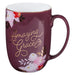 15oz Mug Burgundy Amazing Grace - Morning Star Christian Bookstores