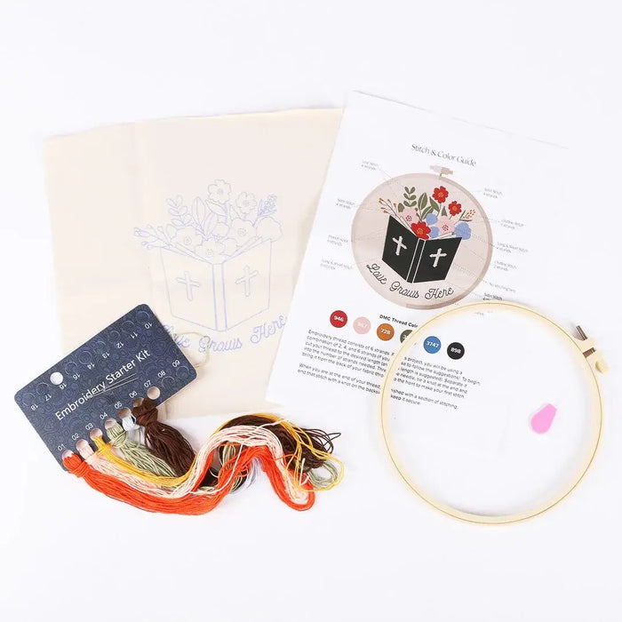 Embroidery Kit - Love Grows Here - Morning Star Christian Bookstores