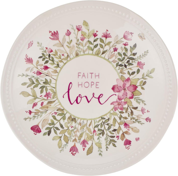 Ceramic Plate Faith Hope Love