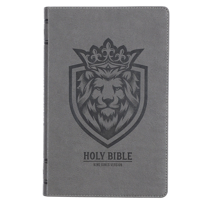 KJV Charcoal Faux Leather Gift Edition Bible - Morning Star Christian Bookstores