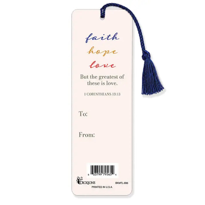 Tassel Bookmark Floral Faith Hope Love