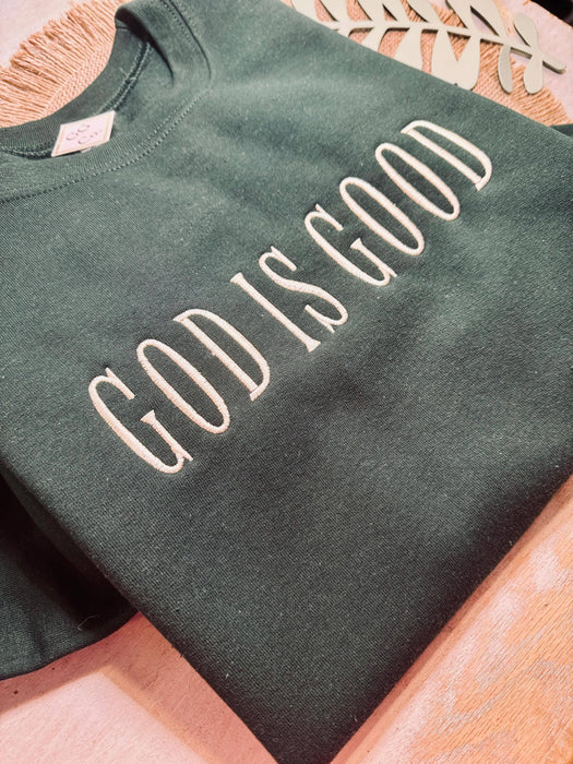 God Is Good Embroidered Shirt - Espresso
