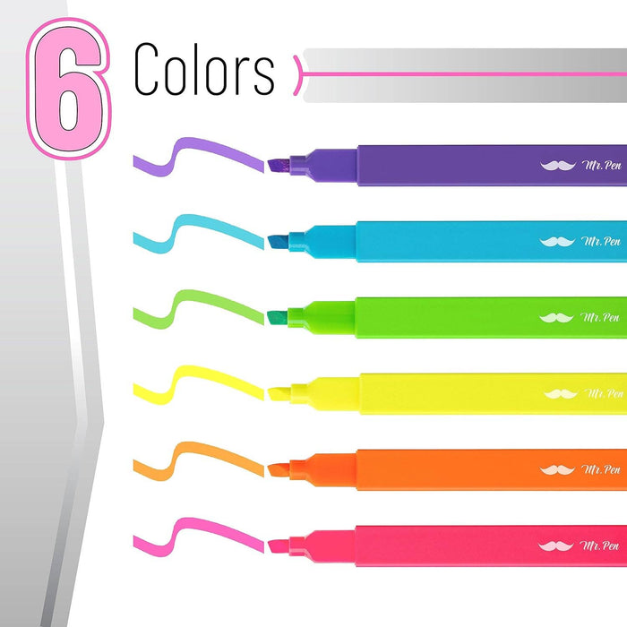 Mr. Pen- Aesthetic Highlighters, 6pcs Bright Colors