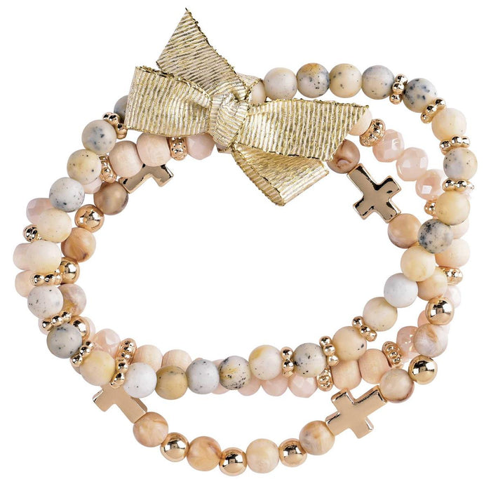 Triple Crosses Bead Bracelet
