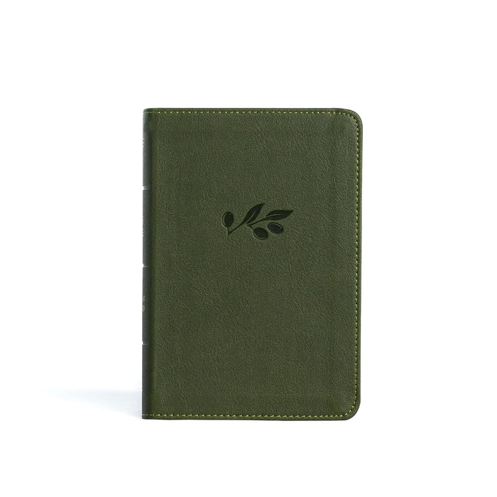 NASB Lg Print Compact Ref Bible Olive Leathertouch