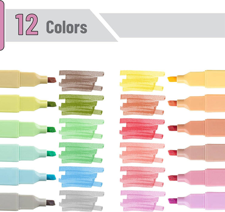 Aesthetic Highlighters, 12 pcs Soft