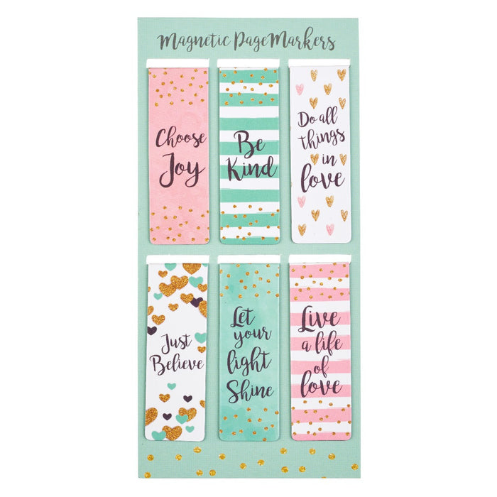6PC - Magnetic Bookmark Set Sparkle Collection
