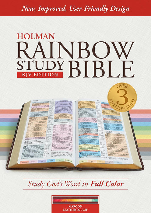 KJV RAINBOW STUDY BIBLE, MAROON LEATHERTOUCH