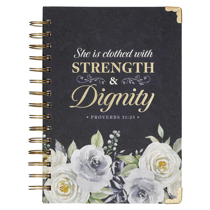 STRENGTH & DIGNITY INDIGO ROSE WIREBOUND JOURNAL