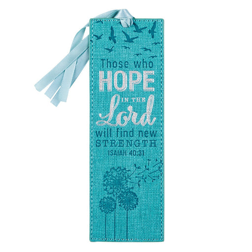 Hope in the Lord Teal Faux Leather Bookmark Isaiah 40:31 - Morning Star Christian Bookstores