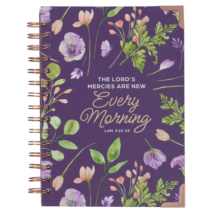 Christian Art Gifts Purple Journal w/Scripture Lord's Mercies Large Bible Verse Notebook, 192 Ruled Pages, Lam. 3:22-23 Bible Verse - Morning Star Christian Bookstores