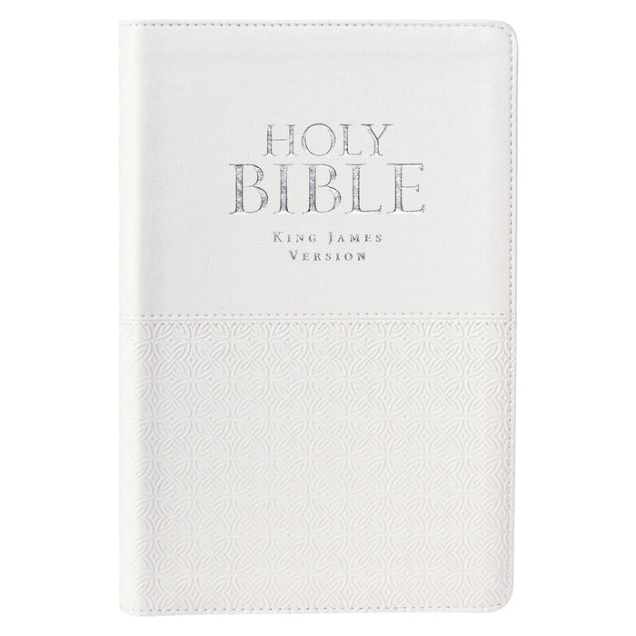KJV Deluxe Gift Bible White Faux Leather IDX - Morning Star Christian Bookstores