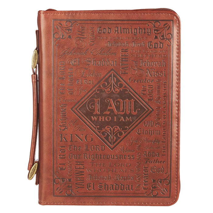 Names of God Brown Faux Leather Bible Cover (large)