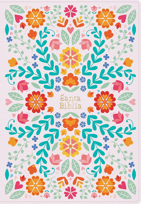 RVR 1960 Biblia letra súper gigante edit flor, símil piel idx - Morning Star Christian Bookstores