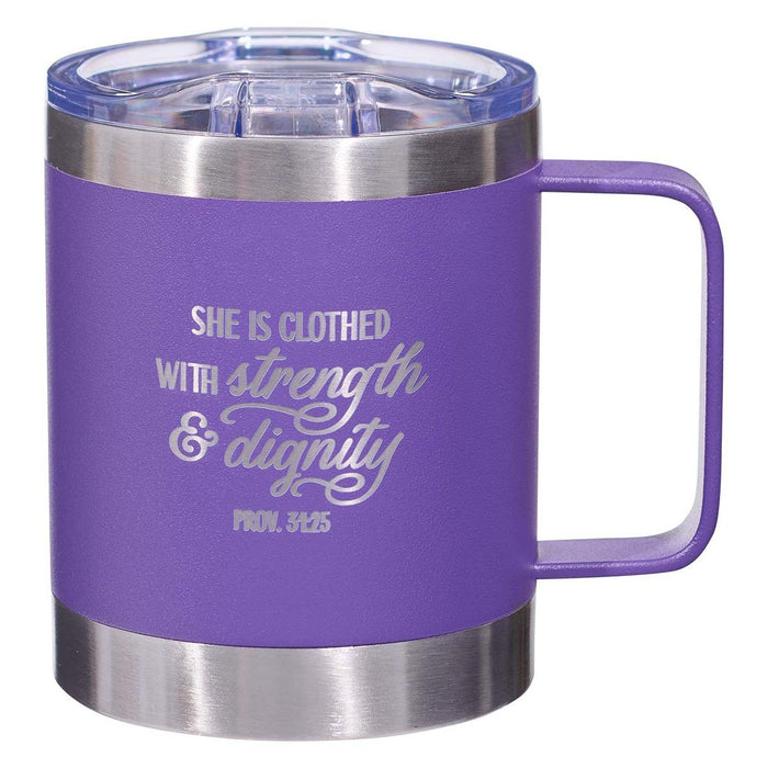 11oz STAINLESS STEEL MUG SHE IS CLOTHED PURPLE