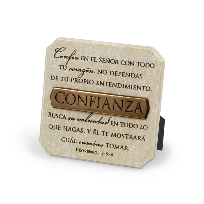 Spanish Plaque Bronze-Finish Title Bar Confianza