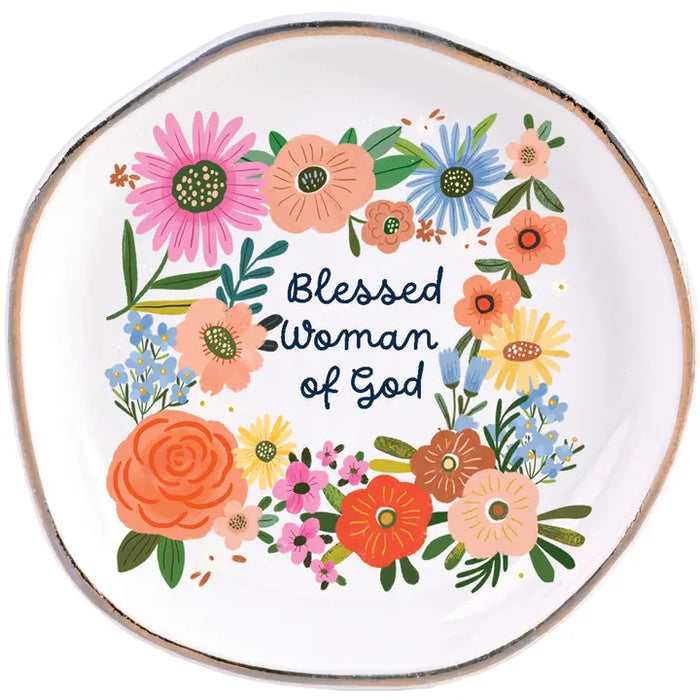 Trinket Tray Blessed Woman of God 4.5" Diameter