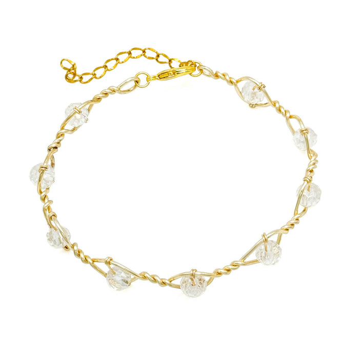 Tiara gold and crystal bangle bracelet