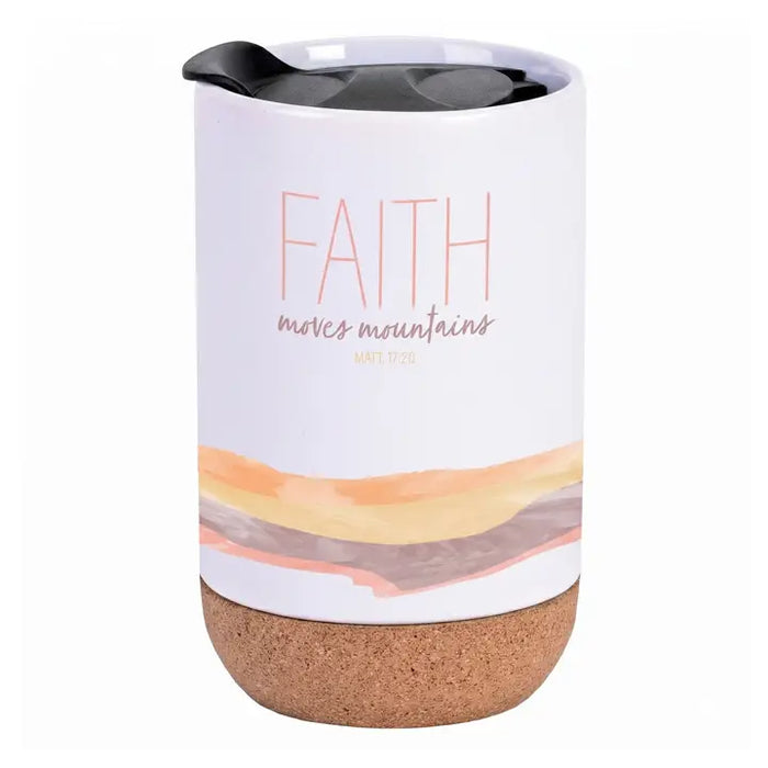 Cork Bottom Tumbler Faith Moves Mountain