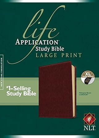 NLT Life Application Study Bible, Second Edition, Large Print (Red Letter, LeatherLike, Brown, Indexed) - Morning Star Christian Bookstores