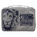 Bible Cover MD - Gray Canvas - Strong & Courageous Jsh. 1:9 - Morning Star Christian Bookstores