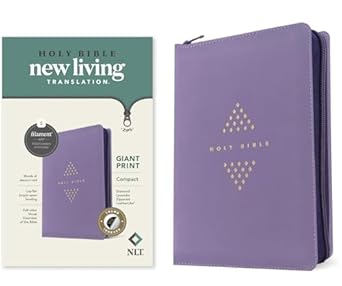 NLT Compact Giant Print Zipper Bible, Filament-Enabled Edition, Diamond Lavender, Indexed - Morning Star Christian Bookstores