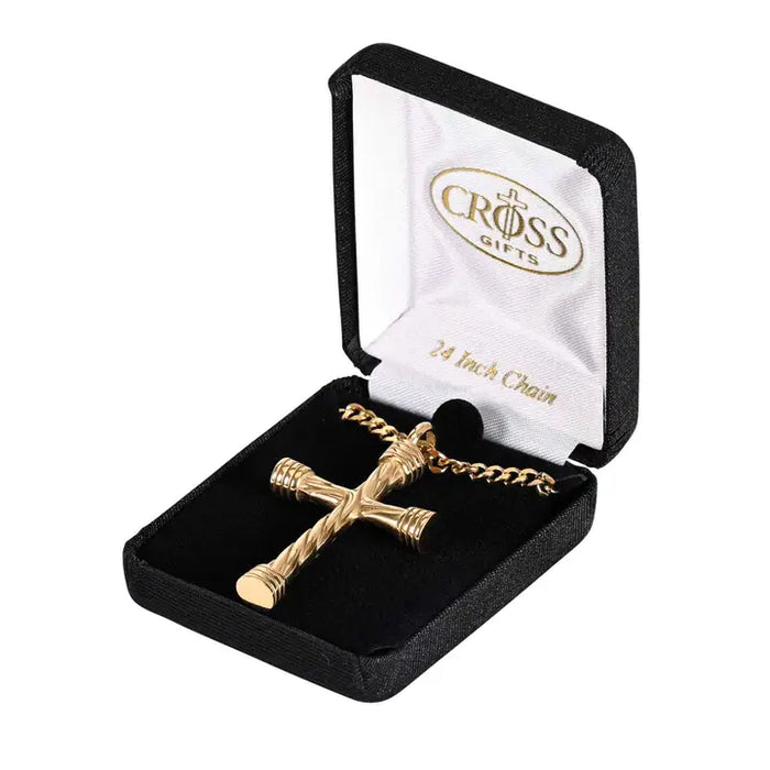 Necklace Rope Cross Gold-Plated 24L
