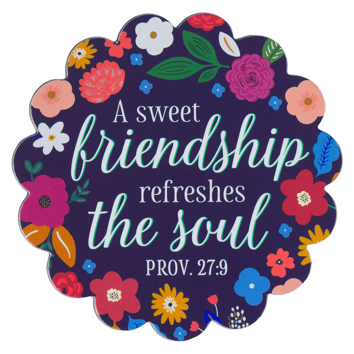 MAGNET BLUE FLORAL SWEET FRIENDSHIP