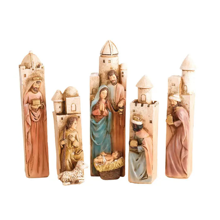 Nativity Set Nested 5-Piece Resin 7.75in