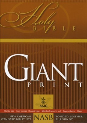 NASB Giant Print Handy Size Bible Burgundy Bonded