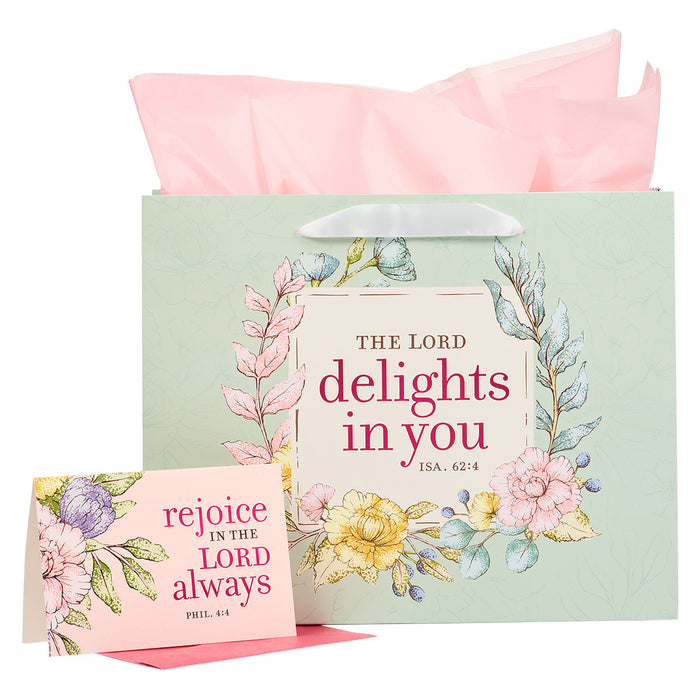 The LORD Delights in You LG Landscape Gift Bag - Isaiah 62:4