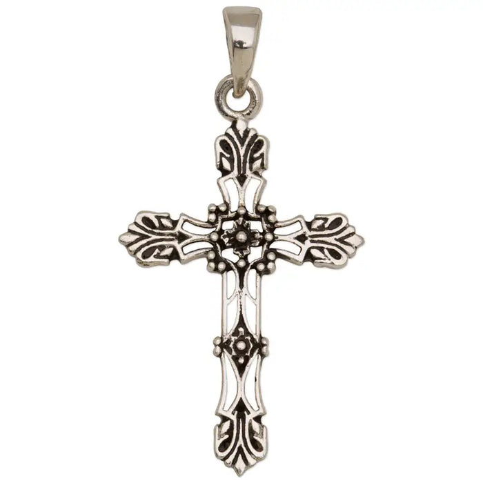 Sterling Silver Filigree Cross 18" Necklace