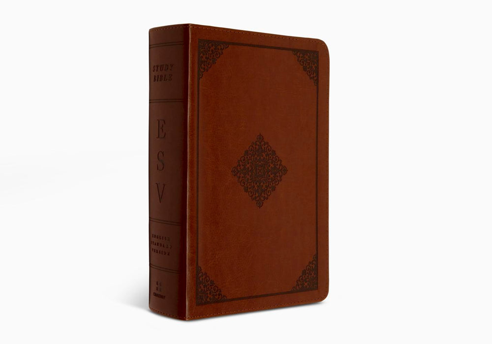 ESV Study Bible, Personal Size, TruTone®, Saddle, Ornament Design