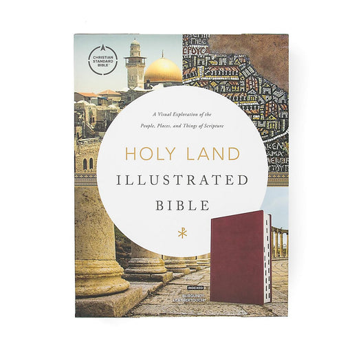 CSB Holy Land Illustrated Bible Burgundy Leathertouch IDX - Morning Star Christian Bookstores