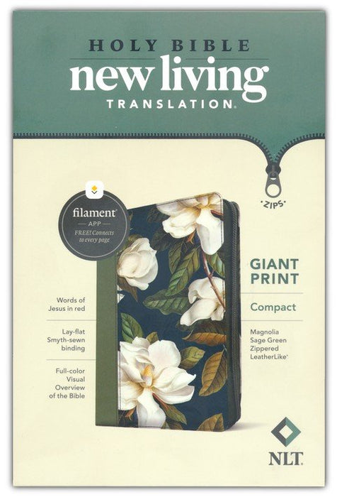 NLT Giant Print Compact Bible (Magnolia Sage Green) - Morning Star Christian Bookstores