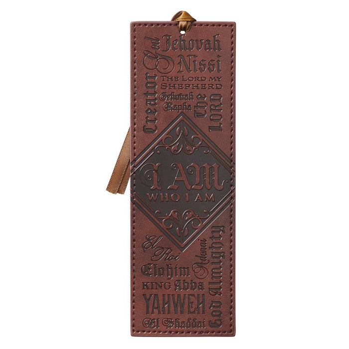 Names of God Dk Brown Faux Leather Bookmark