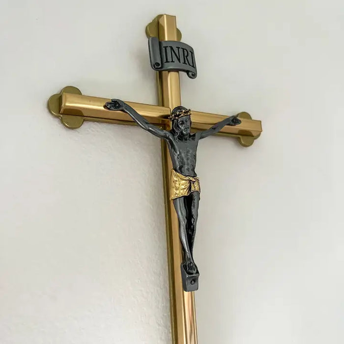 2-tone Wall Crucifix 8”