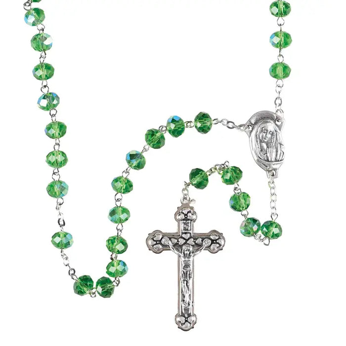 Rosary Green Aurora Borealis Glass 20L