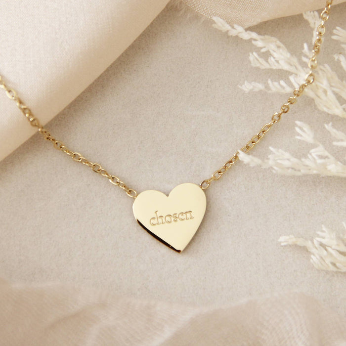 Child of God Chosen Heart Necklace, Ephesians 1:4-5