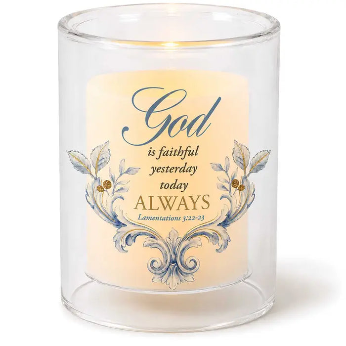 Candleholder God Is Faithful Votive