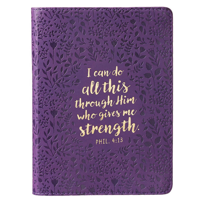 I Can Do All This Purple Handy-sized LuxLeather Journal Philippians 4:13