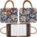 TOFFEE-BROWN AND NAVY PURSE BIBLE COVER LG - Morning Star Christian Bookstores