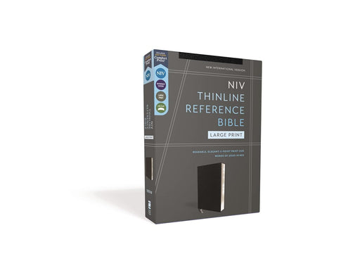 NIV, Thinline Reference Bible (Deep Study at a Portable Size), Large Print, Bonded Leather, Black, Red Letter, Comfort Print - Morning Star Christian Bookstores