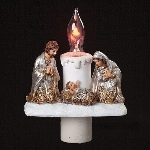 Roman Holy Family Gold and Silver Swirl Night Light - Morning Star Christian Bookstores